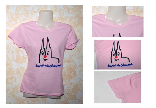 XS Girlie T-Shirt Köln, Ich bin ein Colönchen, rosa, XS