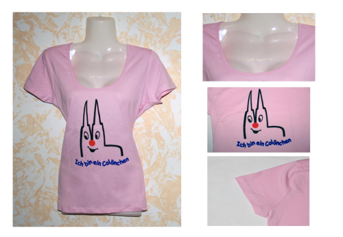 XL Damen T-Shirt Köln, Ich bin ein Colönchen rosa, XL 42
