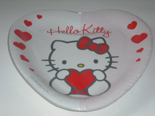 Hello Kitty: 8 x Kinderteller, Pappteller, Einweggeschirr