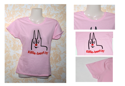 S Girlie T-Shirt Köln, Kölle - beat it, rosa, S