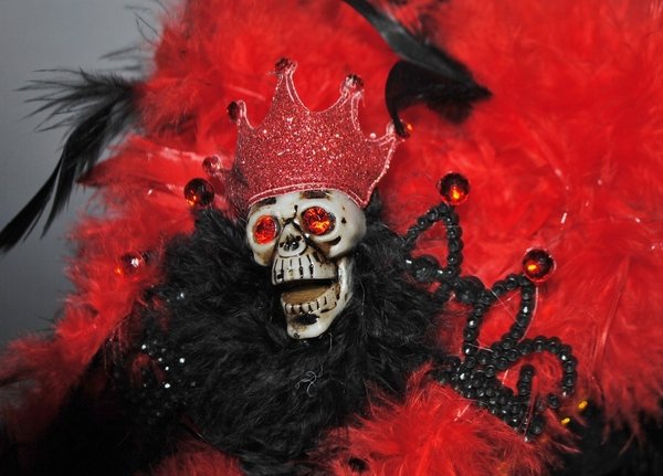 Neu Dreispitz Devil, Teufel Kostüm, LED Beleuchtet, schwarz rot, Einzelstück, Karnevalshut