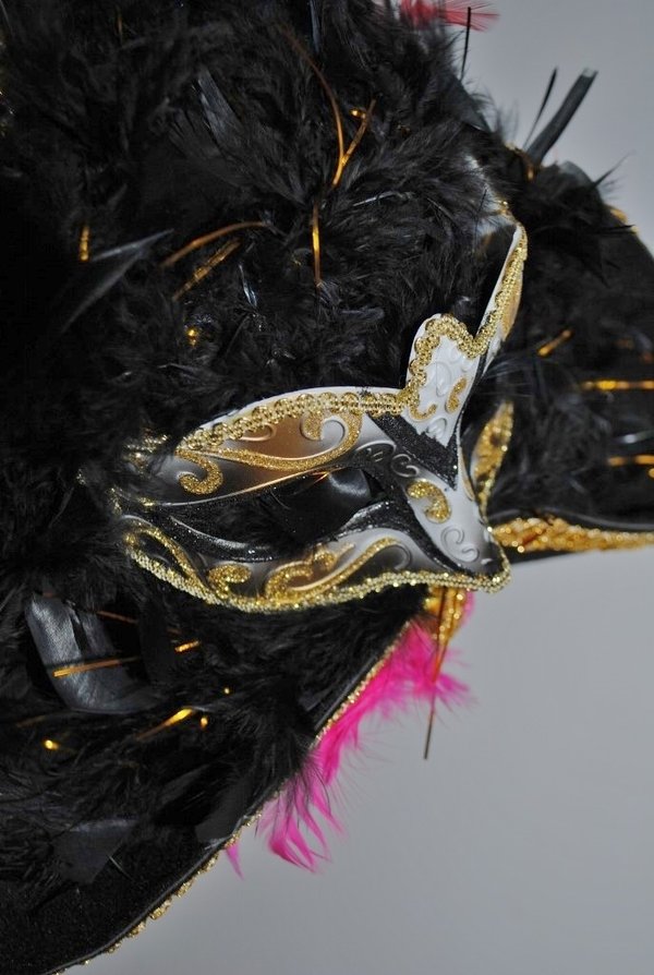 colönchen Dreispitz black gold colori Venezia, extravagantes Einzelstück, Karnevals-Hut